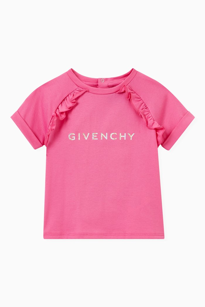 

Logo Print T-Shirt in Cotton, Pink