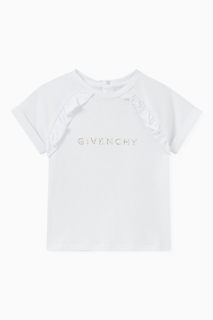 Logo Print T-Shirt in Cotton, White