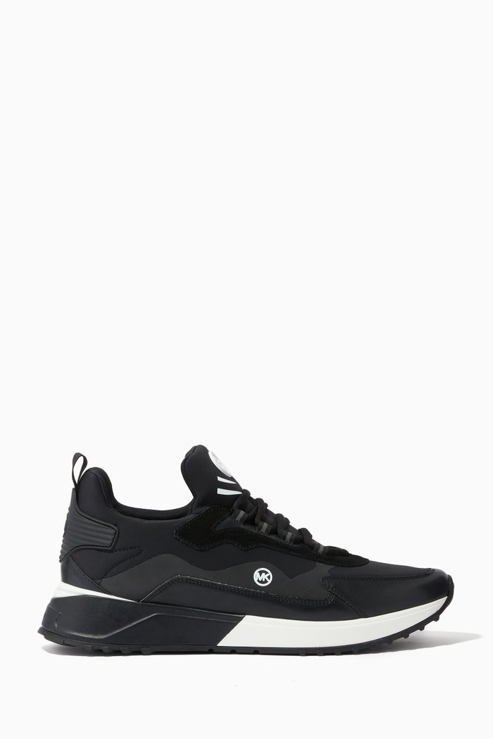 

Theo Sport Sneakers in Scuba & Mixed Leather, Black