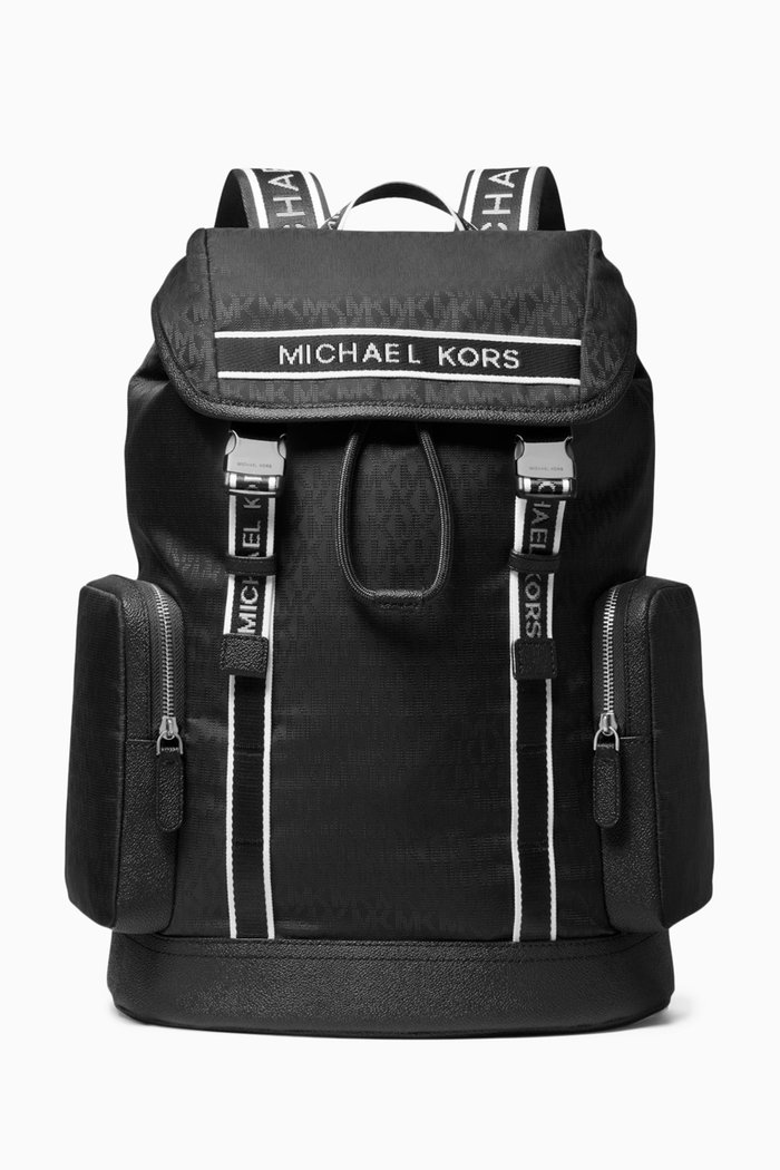 

Kent Sport Backpack in Nylon Logo Jacquard, Black