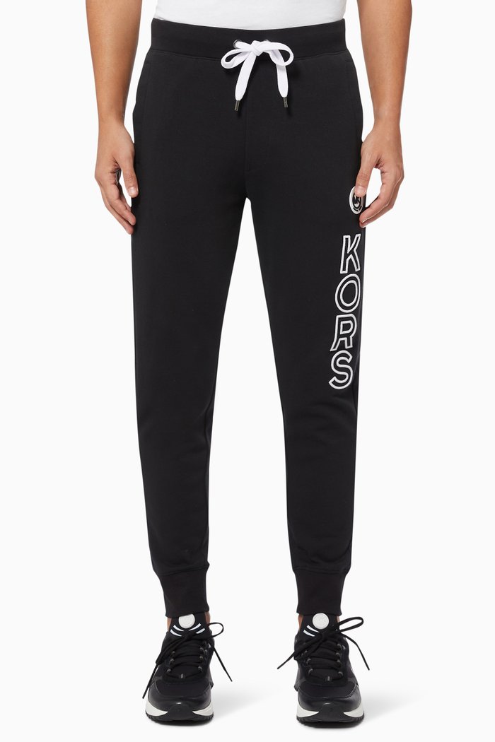 Jogging Pants in Cotton, Black