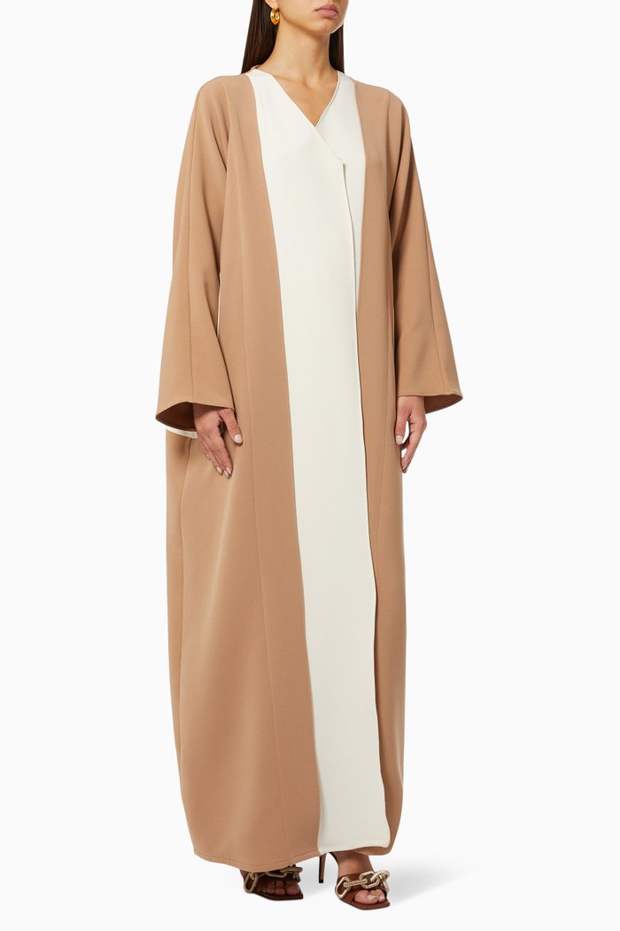 

Double Tone Abaya in Jersey, Brown