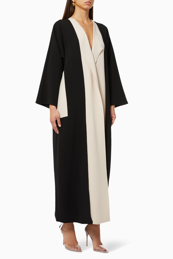 

Double Tone Abaya in Jersey, Black