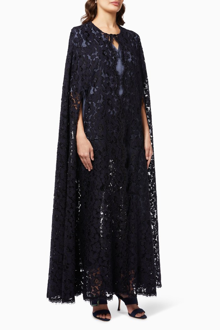 

Lace Cape Abaya, Blue