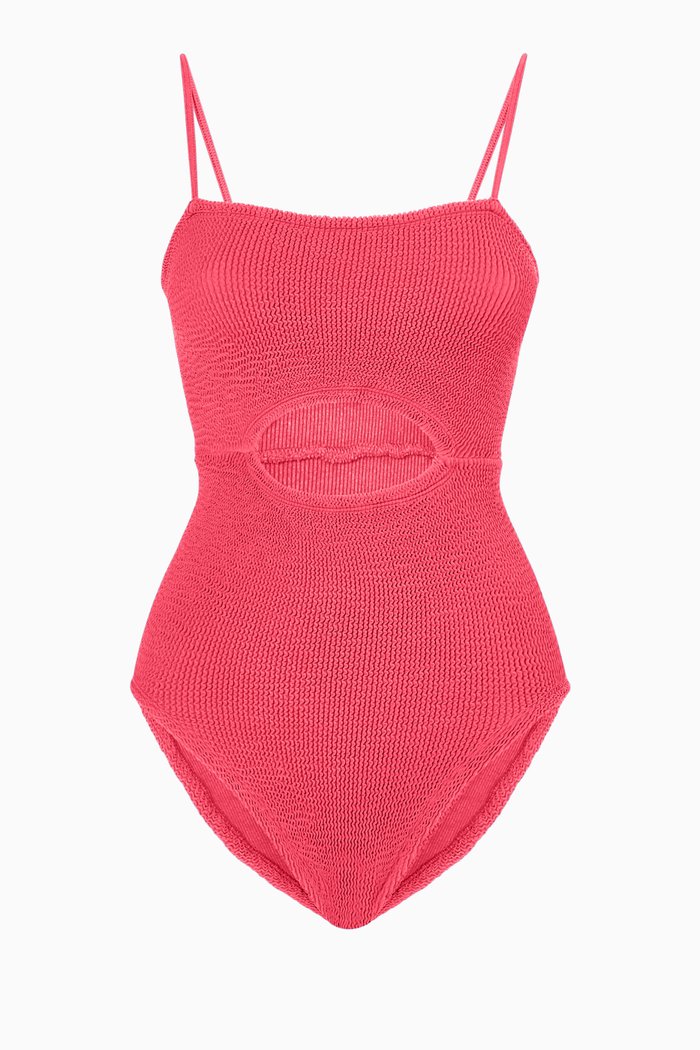 Lara Swimsuit in Crinkle Nylon, Pink