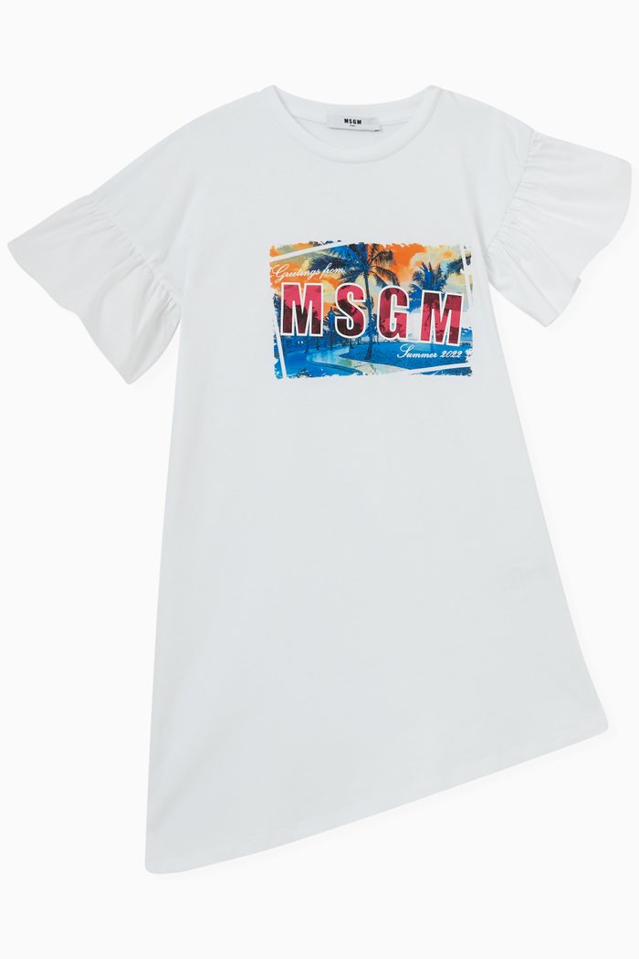 

Asymmetric Dress in Cotton, White