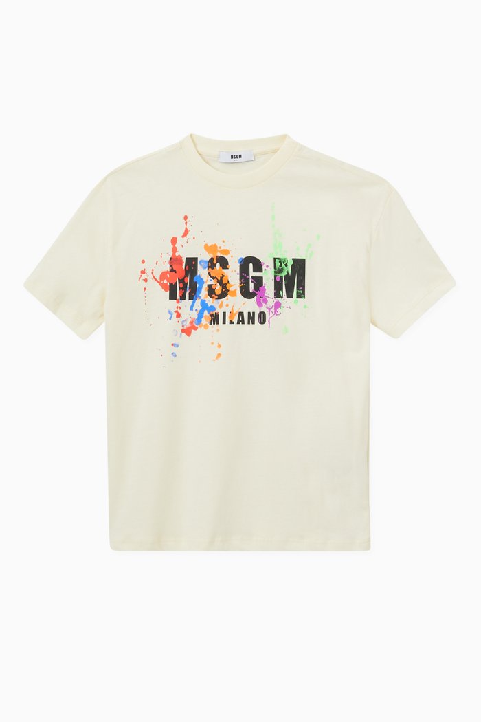 

Paint Print Logo T-shirt in Cotton, Neutral