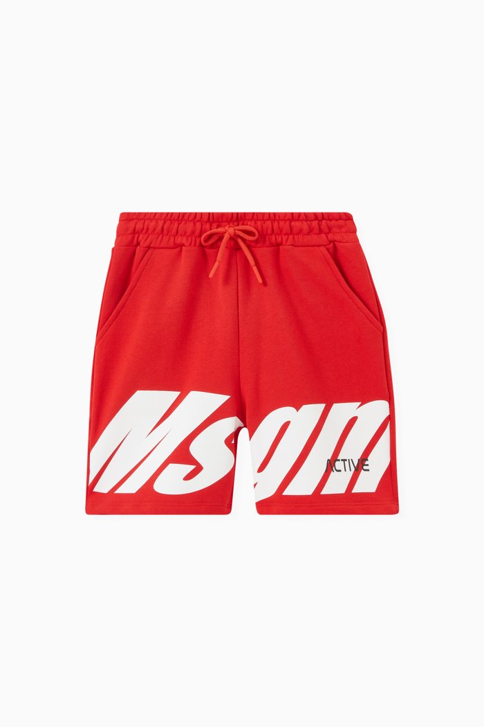 

Contrast Logo Shorts in Cotton, Red