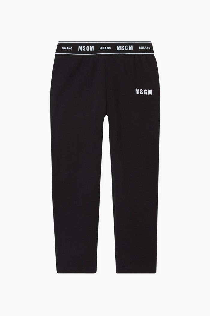 

Logo Waistband Leggings in Cotton, Black