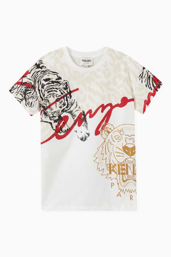 

Graphic Print T-shirt in Cotton, White