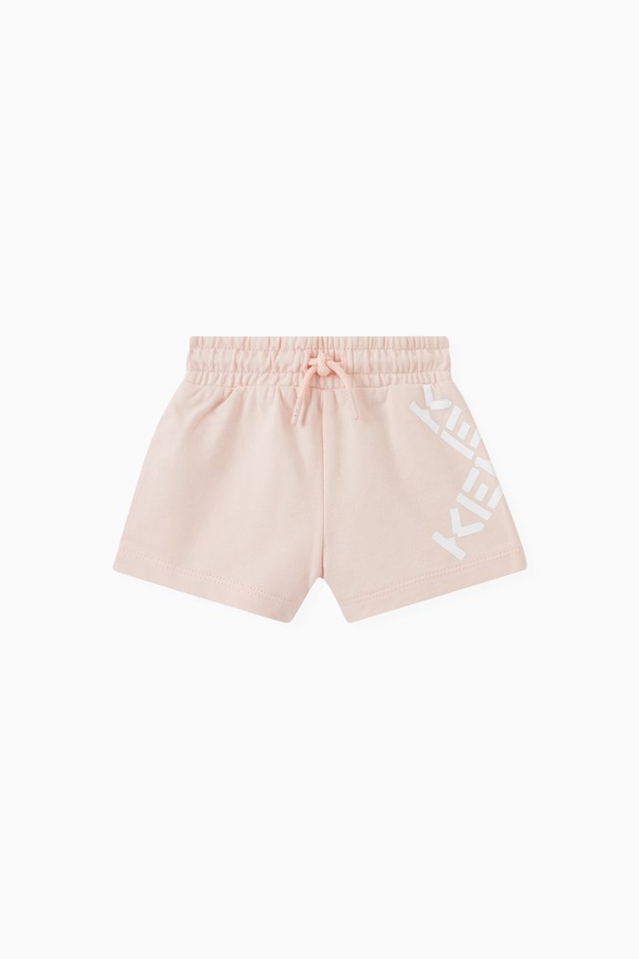

Logo Print Shorts in Cotton, Pink