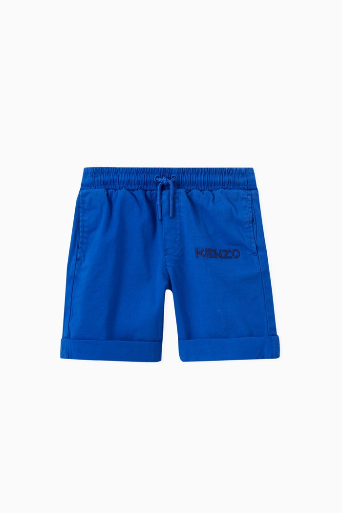 

Logo Print Shorts in Cotton, Blue