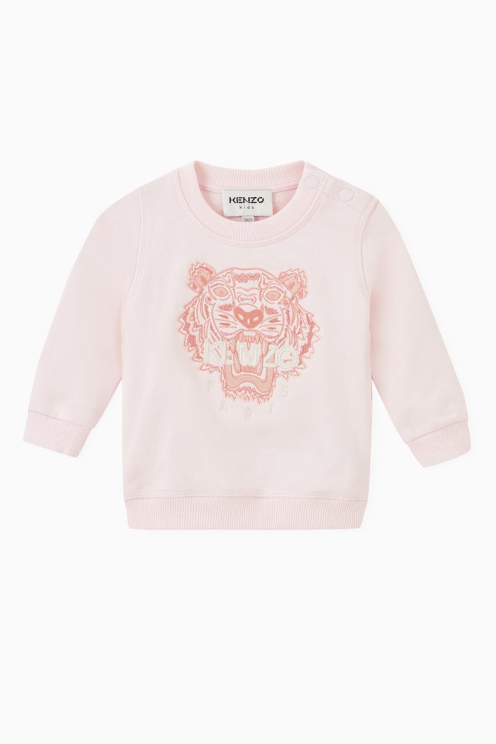 

Embroidered Tiger Sweatshirt, Pink