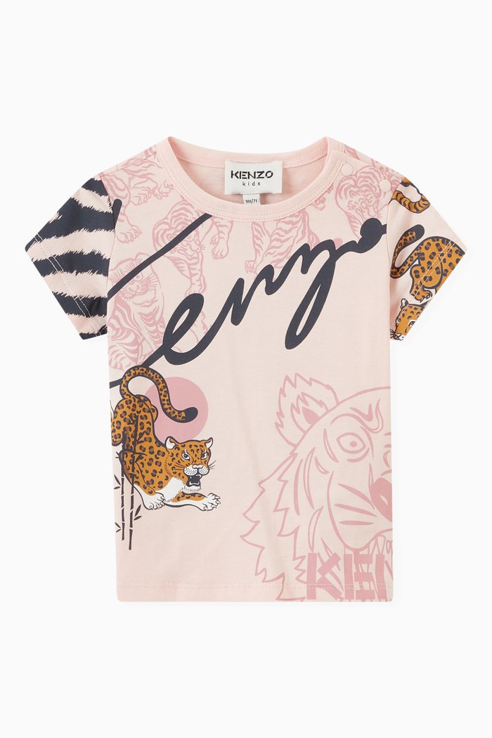 

Animal Print T-shirt in Cotton, Pink