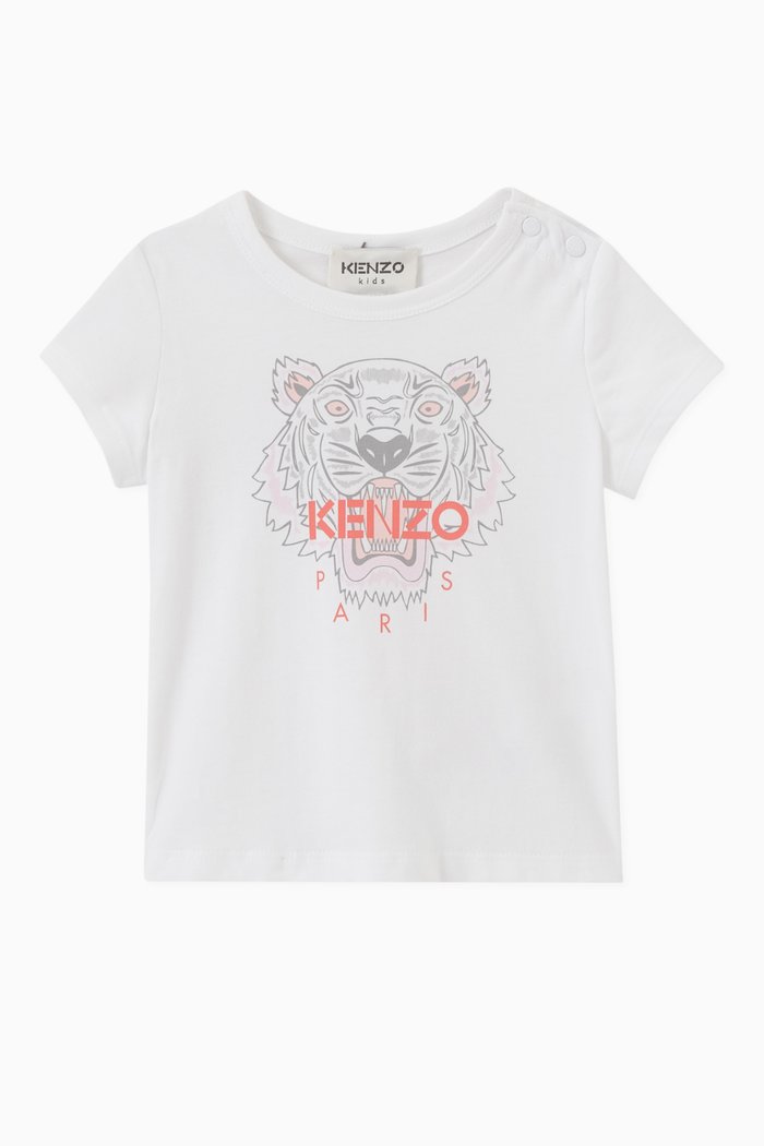 

Tiger Print T-shirt in Cotton, White