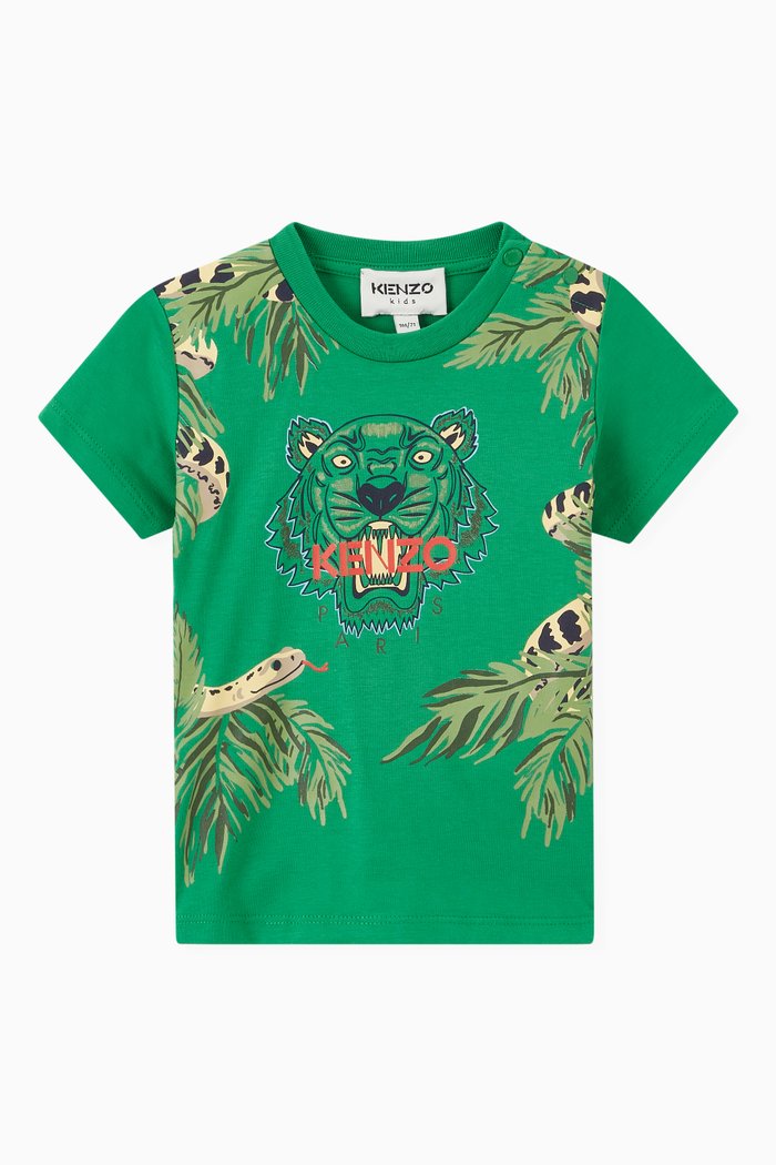 

Tiger & Snake T-Shirt in Cotton, Green