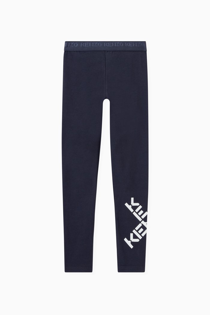 Logo Leggings in Cotton, Grey