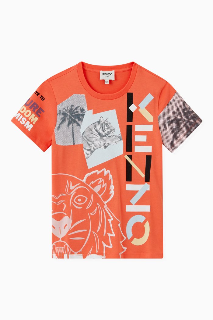 

Animal Print T-shirt in Jersey, Red