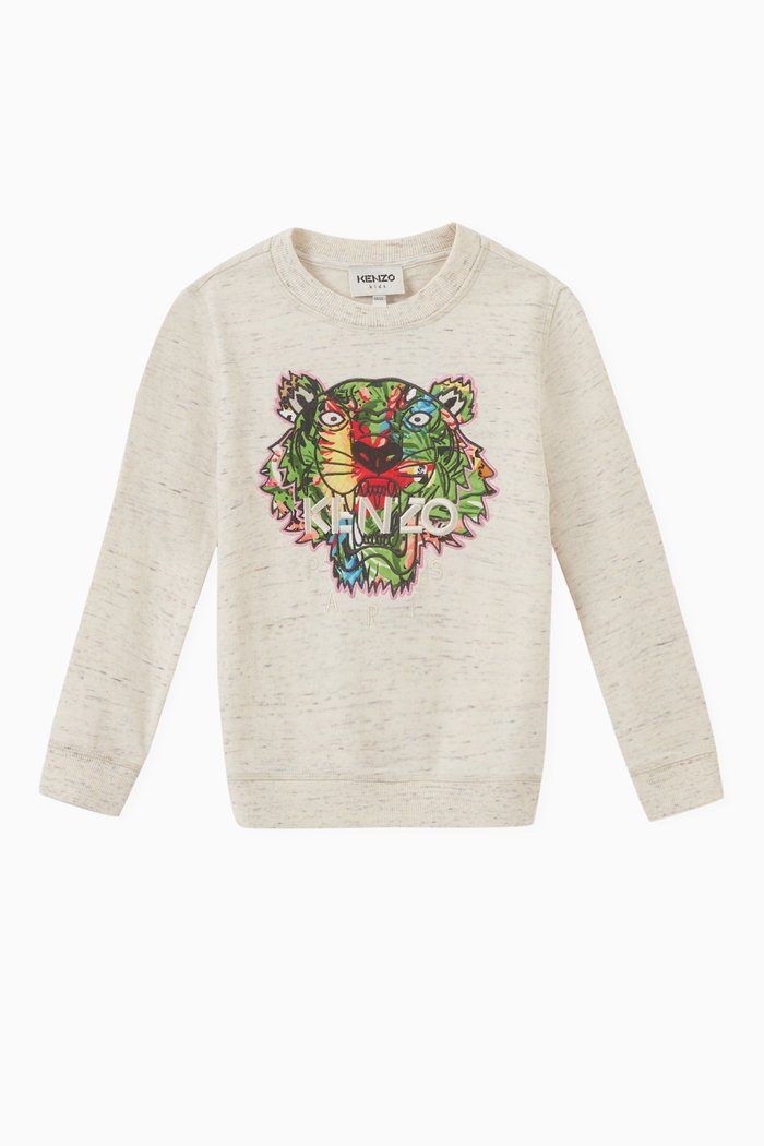 

Tiger Sweatshirt in Cotton, Neutral