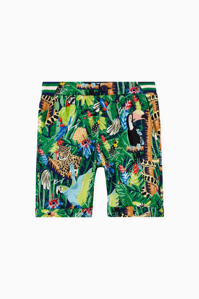 

Tropical Print Shorts, Blue