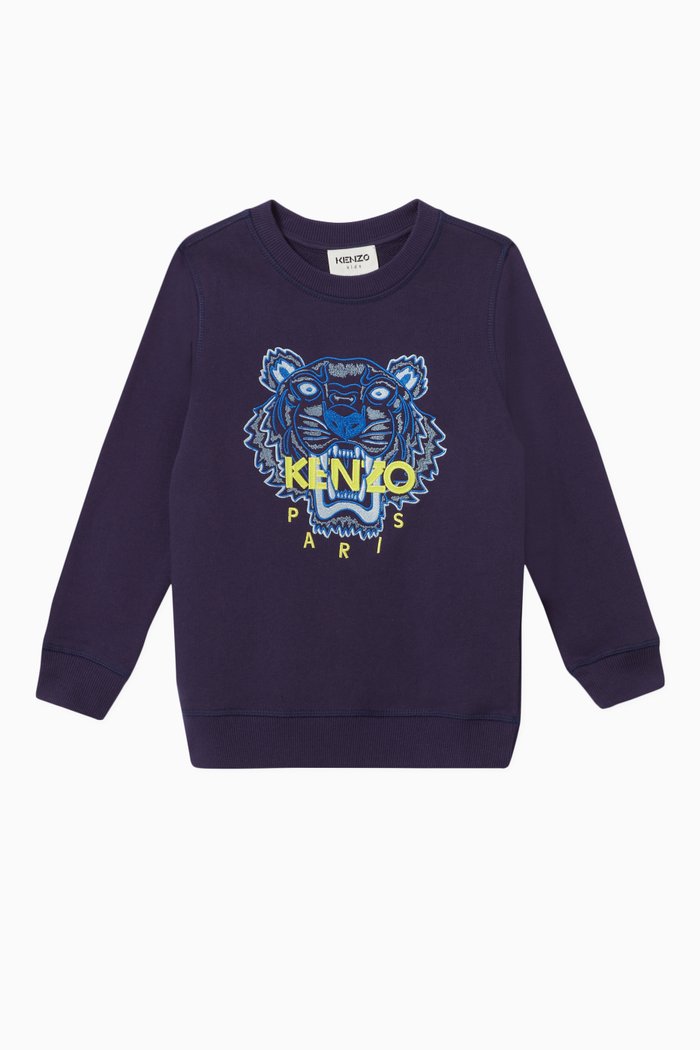 

Tiger Sweatshirt in Organic Cotton, Blue