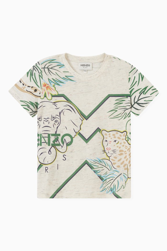 KENZO Tropical T-shirt in Cotton, Neutral