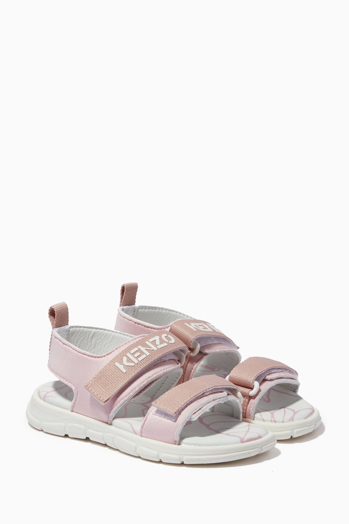 

Logo-Print Touch-Strap Sandals, Pink
