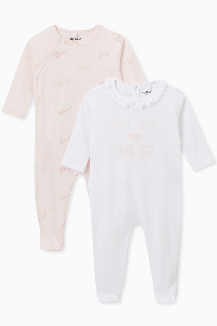 

Tiger Logo Print Pyjamas in Cotton, Set of 2, Pink
