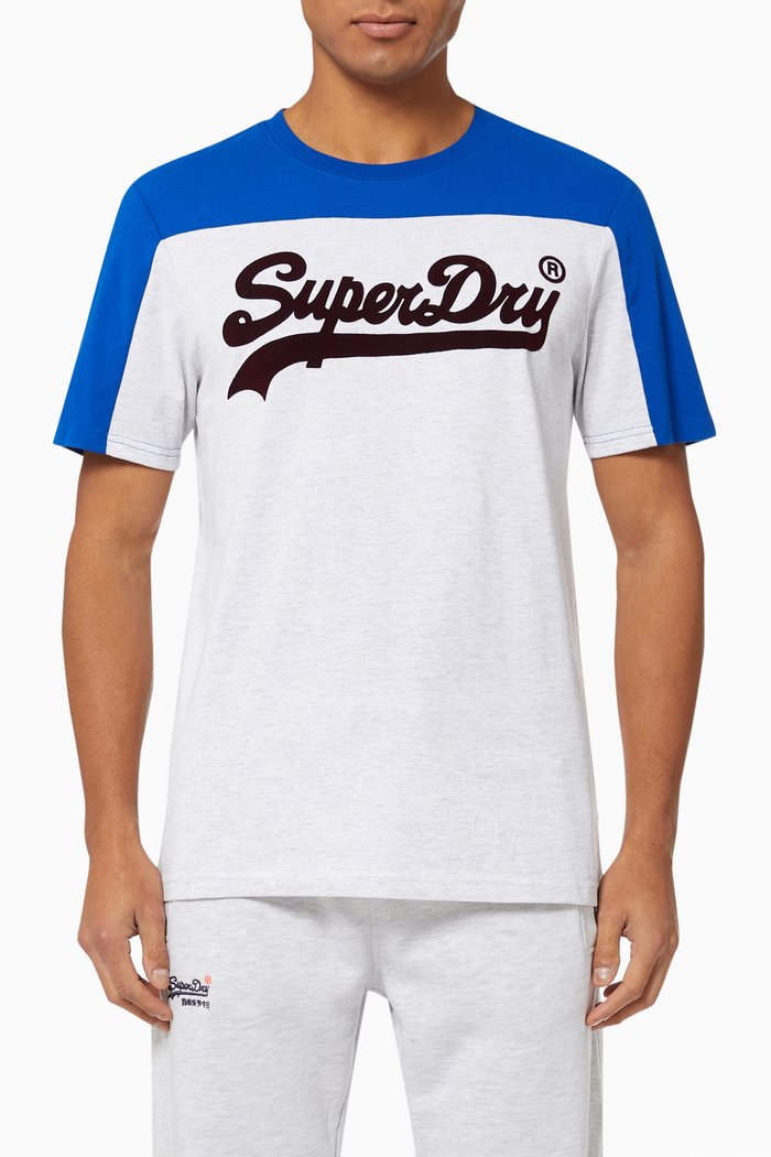

Vintage Logo Colour-block T-shirt in Cotton, Grey