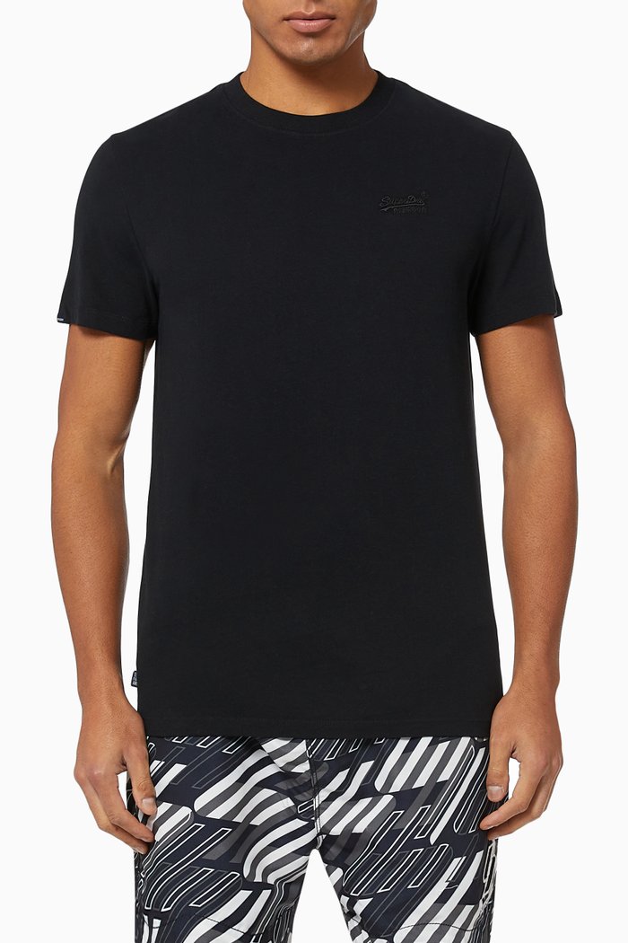 

Vintage Logo Embroidery T-shirt in Cotton, Black