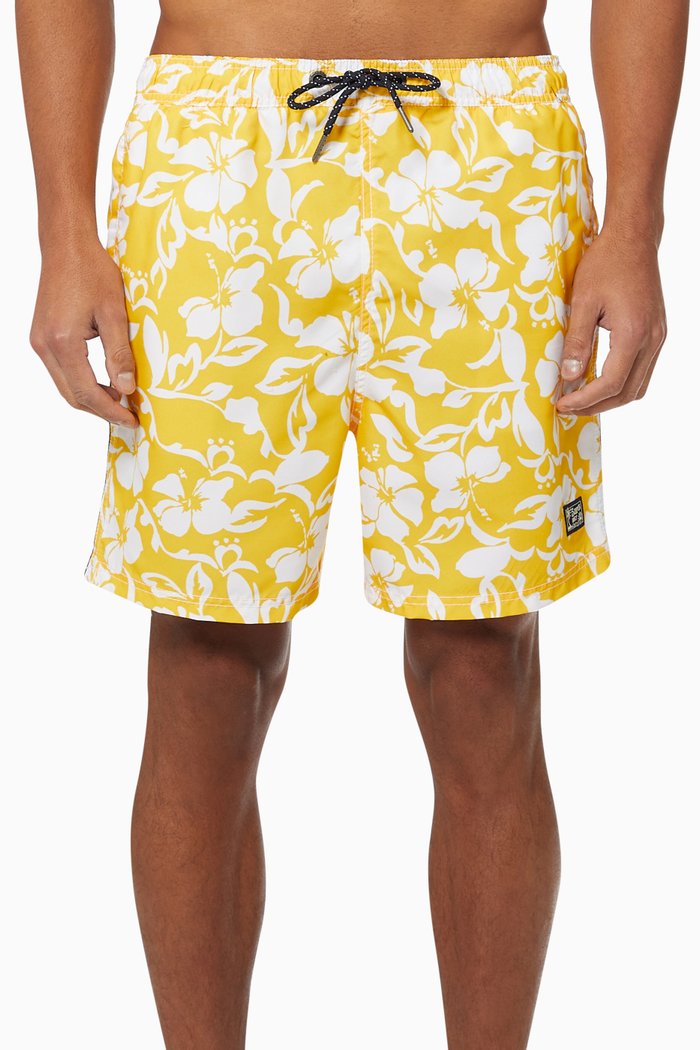 

Campus Hawaiian Swim Shorts, Gold
