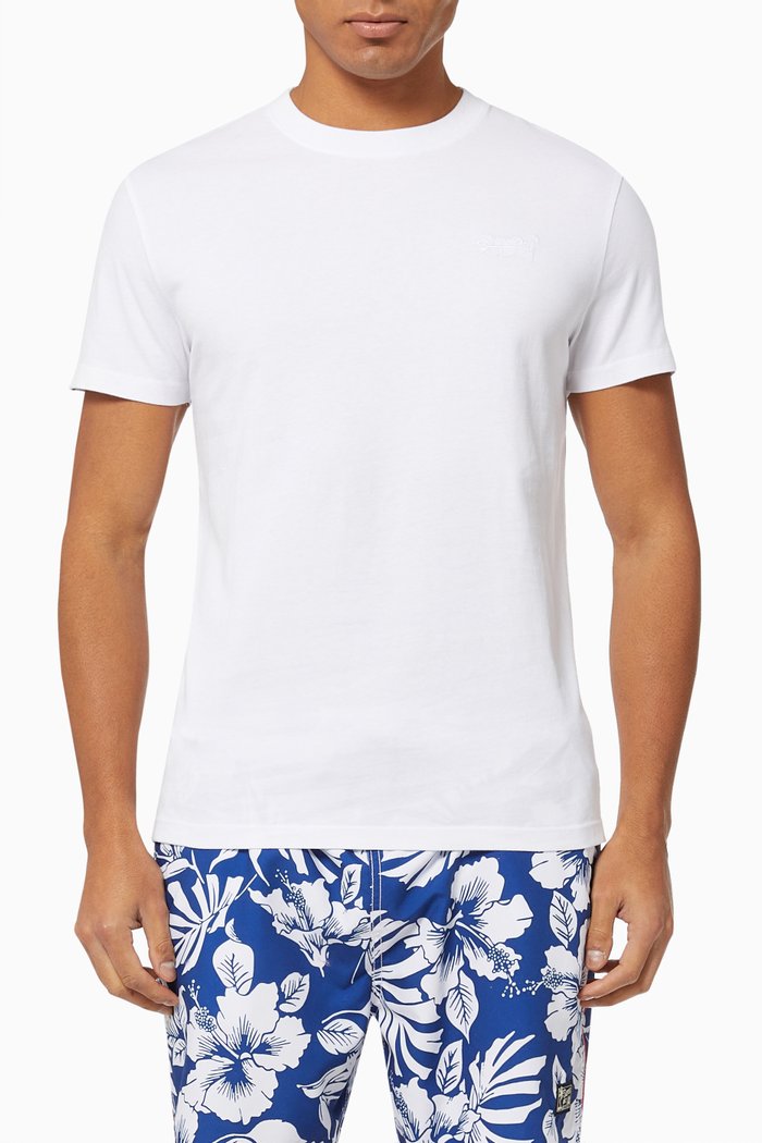 

Vintage Logo Embroidery T-shirt in Cotton, White