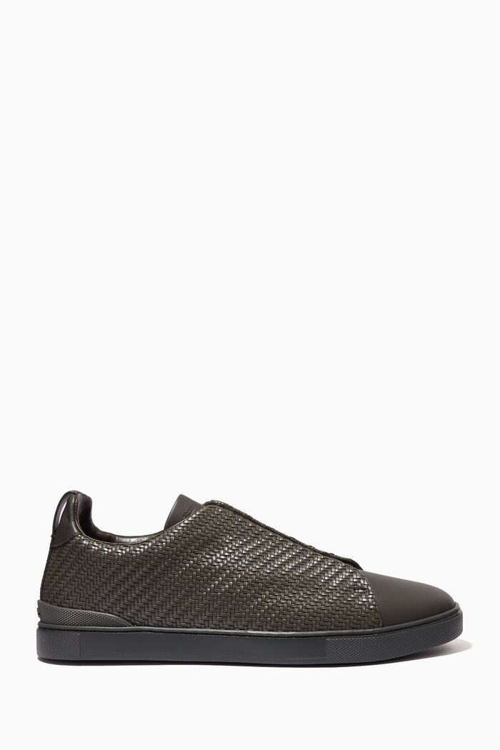 

Triple Stitch Sneakers in PELLETESSUTA™ Calfskin & Nappa, Grey