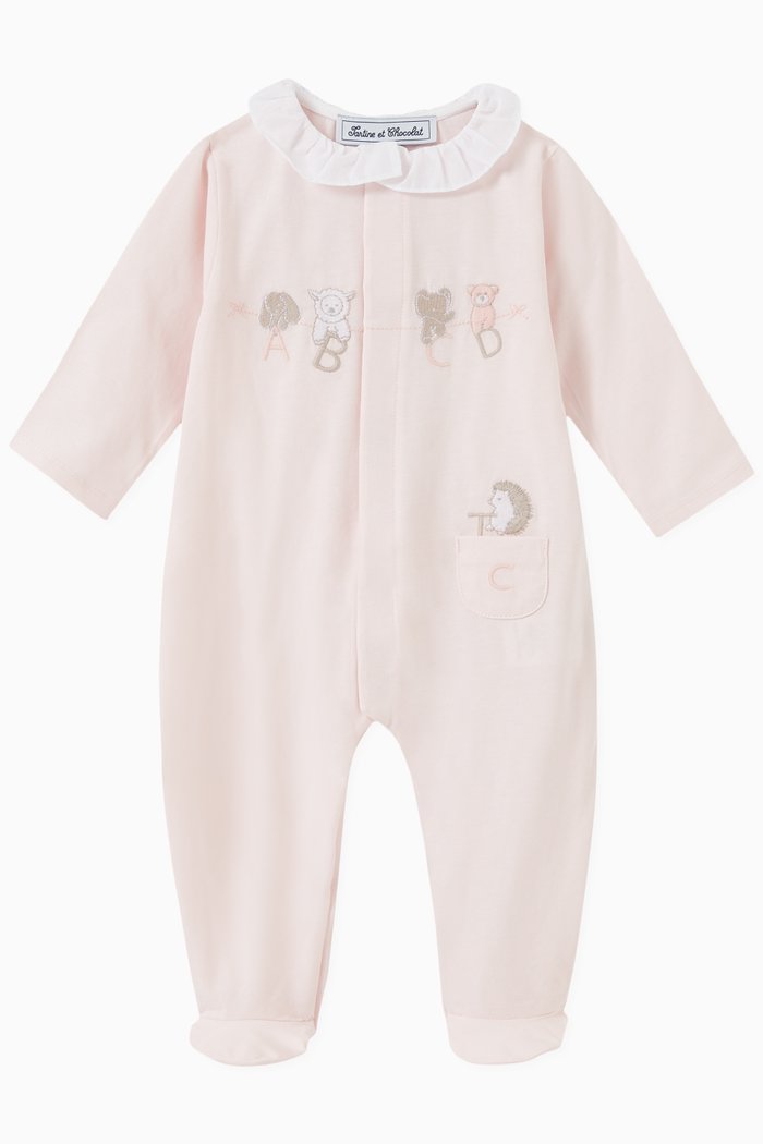 Hanging Letters Pyjama in Cotton, Pink