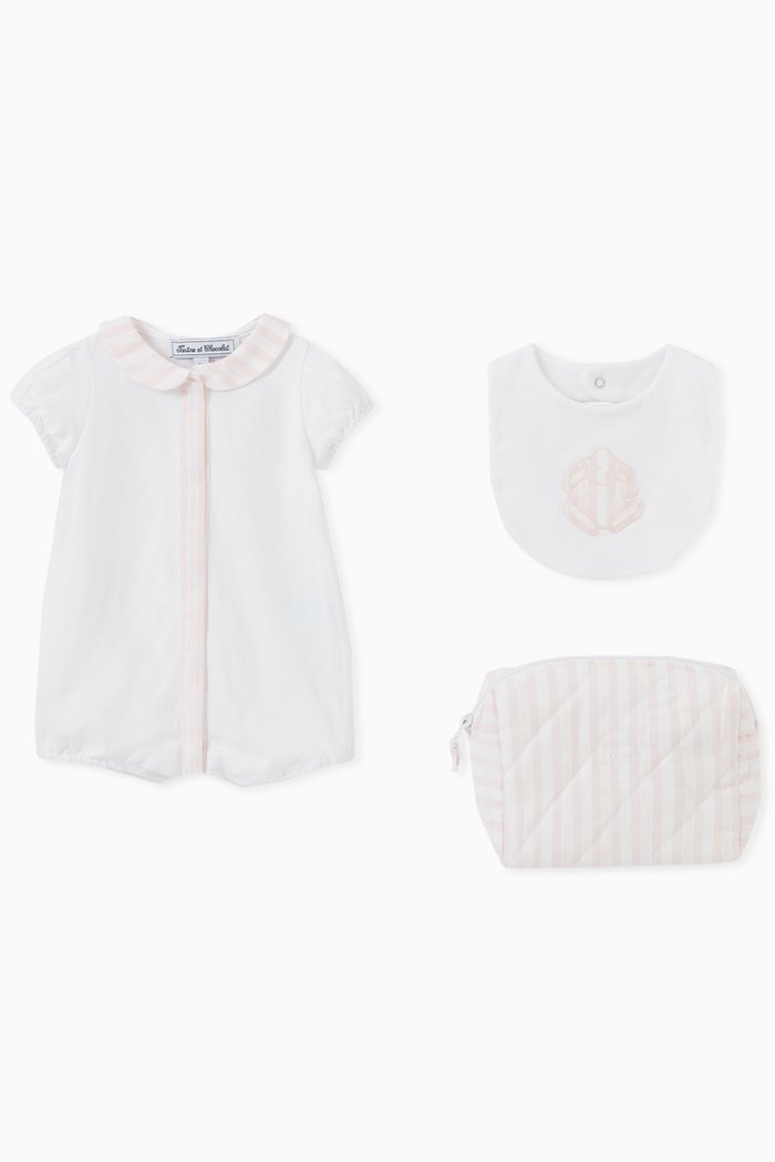

Striped Pyjama Gift Set in Cotton, Pink