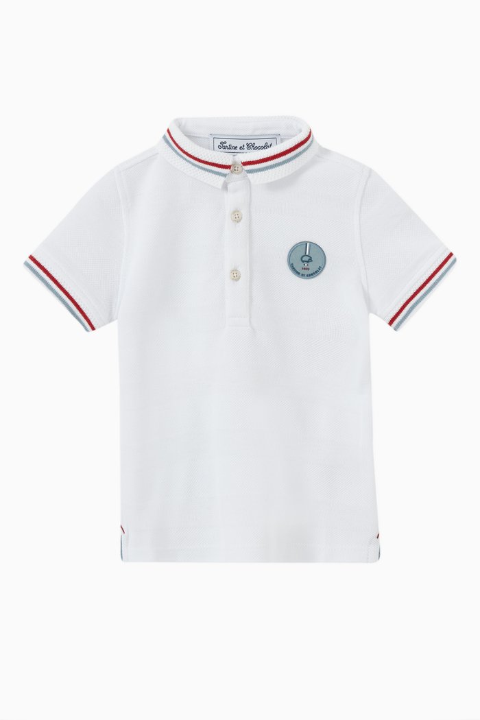

TC Crest Polo Shirt in Cotton Piqué, White