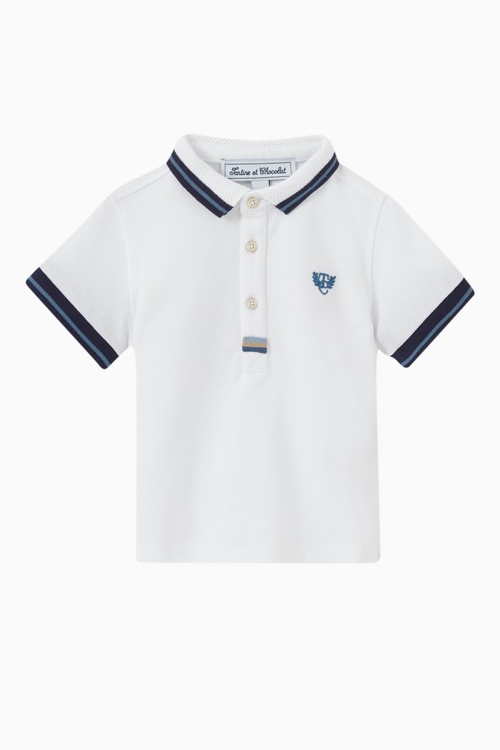 

TC Crest Polo Shirt in Cotton Piqué, White