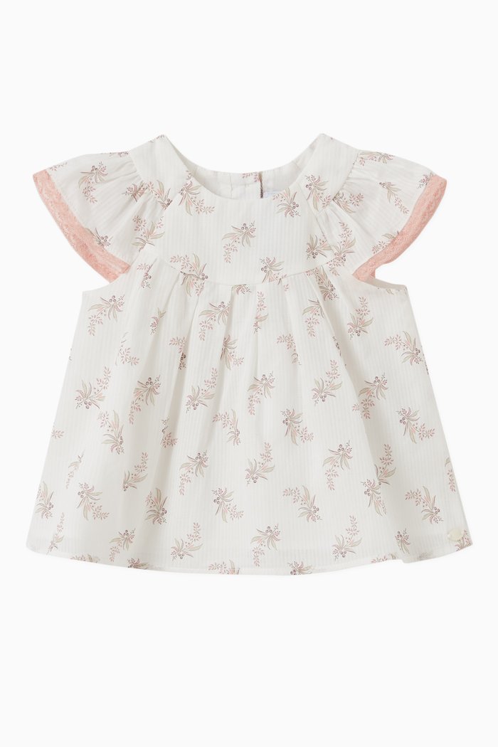 

Bouquet Print Tunic in Cotton, Neutral
