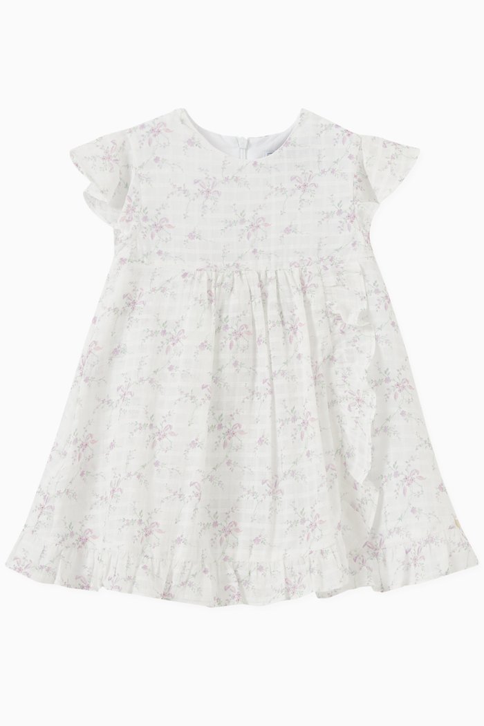 

Floral Dress in Cotton, White
