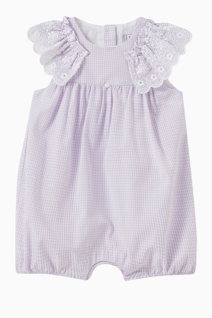 

Embroidered Jumpsuit in Cotton, Purple