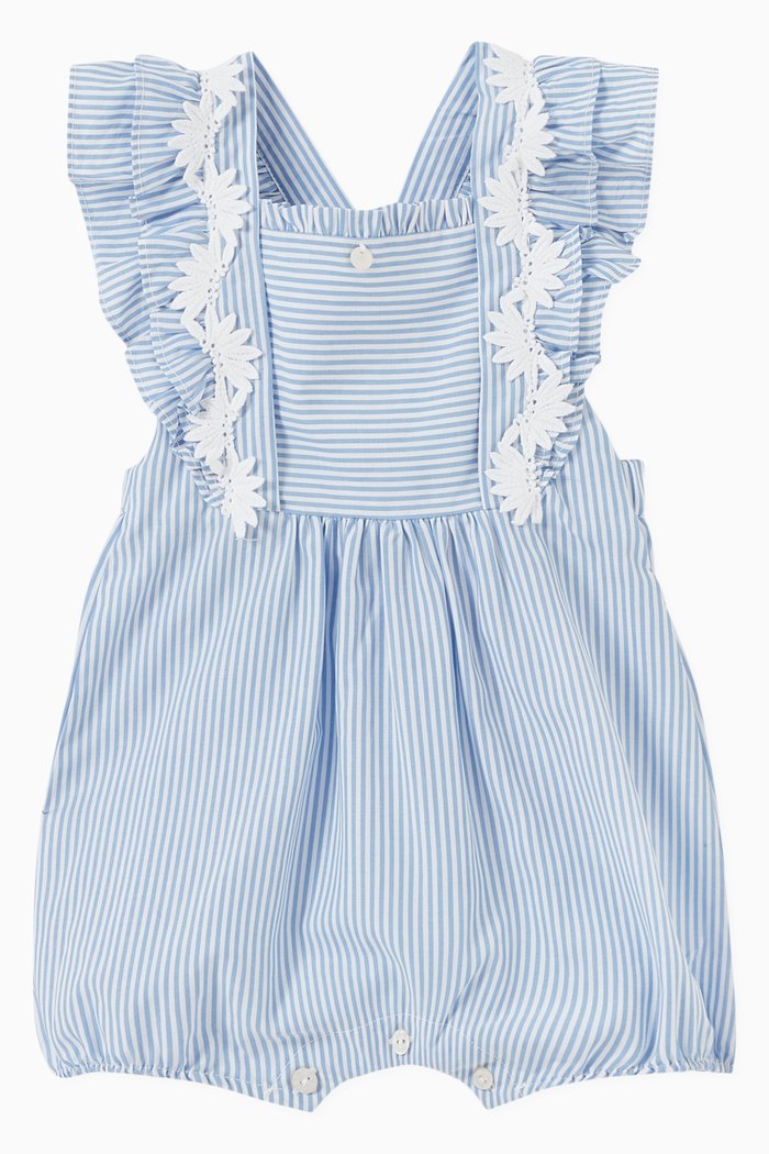 

Striped Romper Suit in Cotton, White