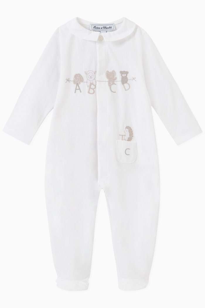 Hanging Letters Pyjama in Cotton, White
