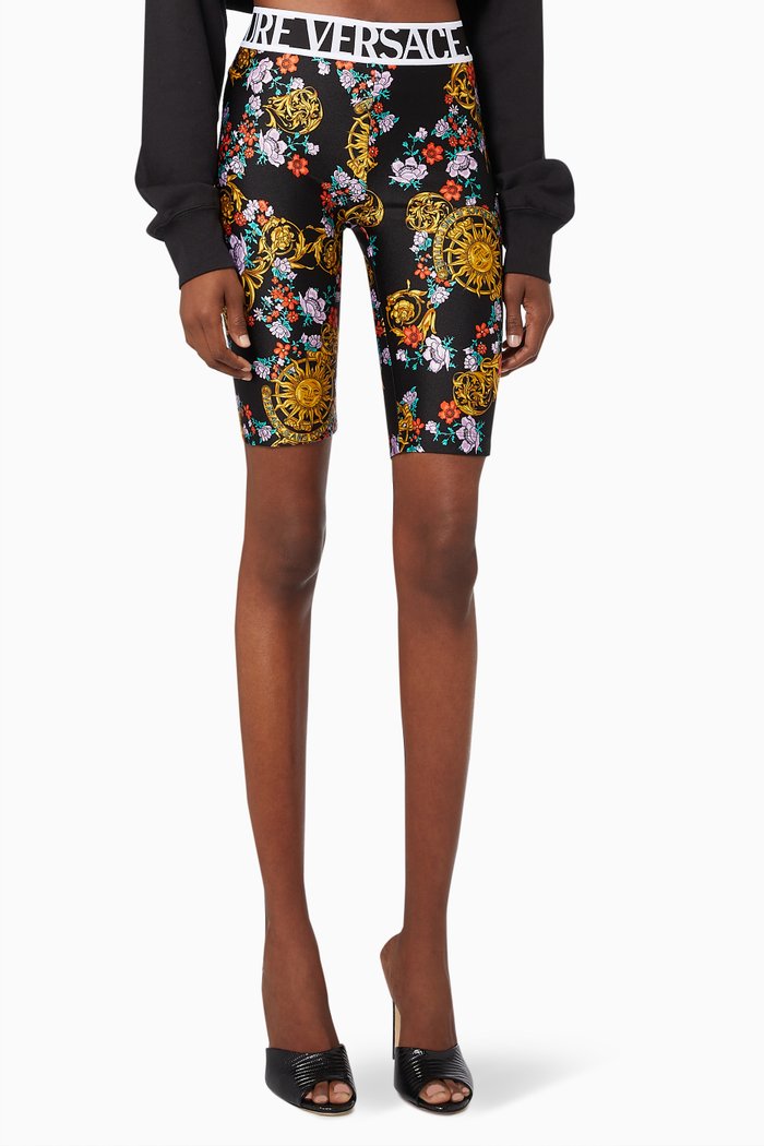 

Sunflower Garland Shorts in Lycra, Black