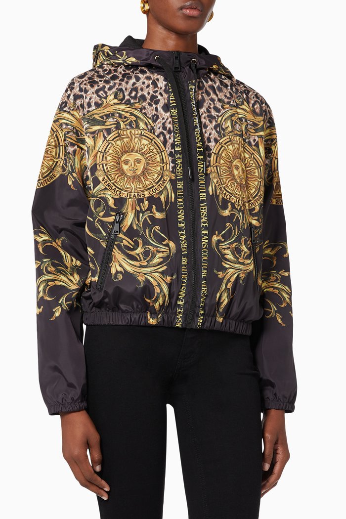 

Leo Baroque Print Hoodie, Black