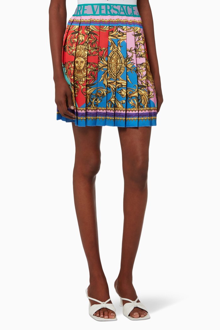 Garland Sun Pleated Skirt, Blue