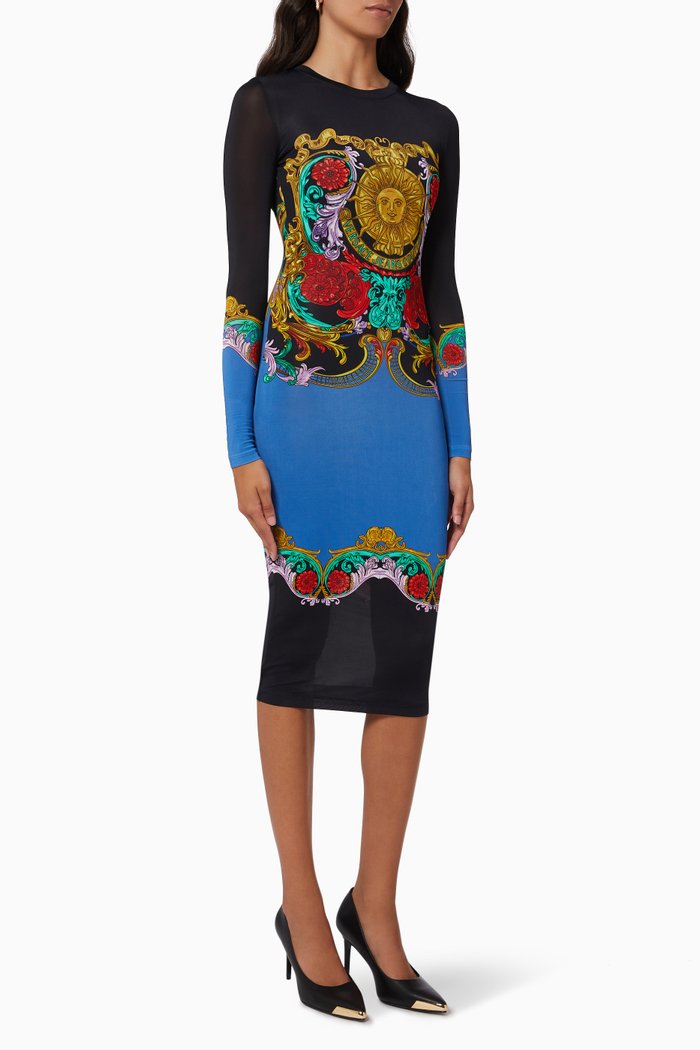 

Sunflower Garland Midi Dress, Blue