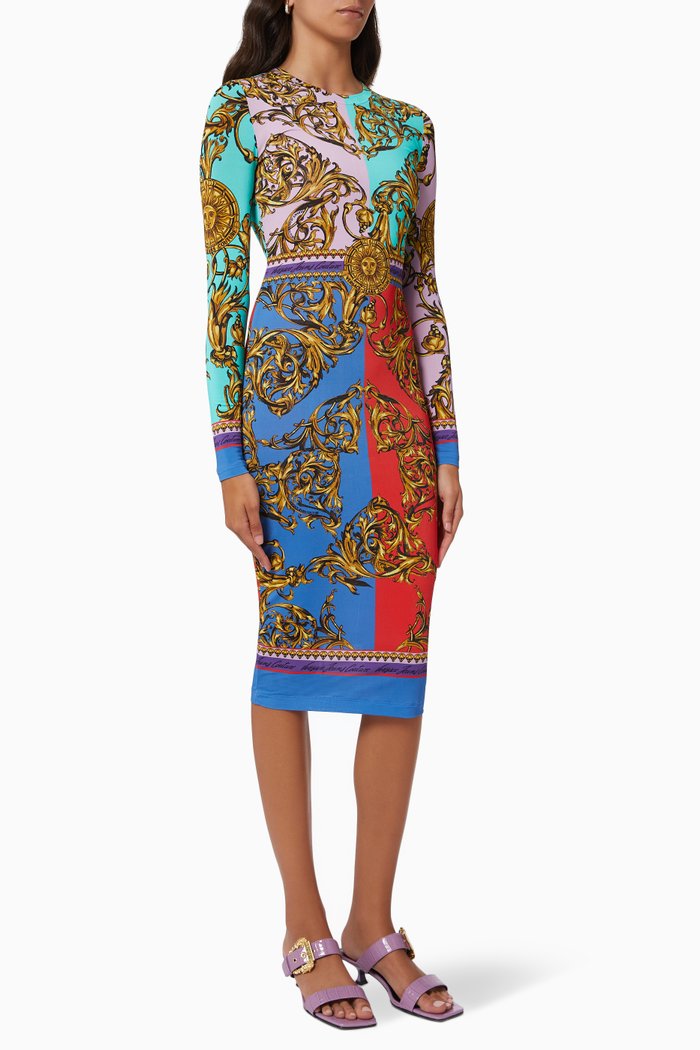 Sunflower Garland Midi Dress, Multicolour