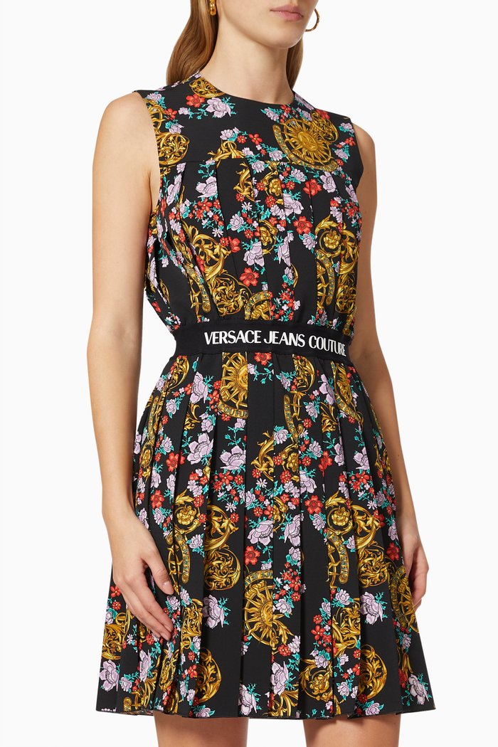 

Printed Mini Dress, Black