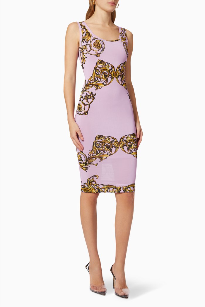 

Barocco Print Dress, Pink