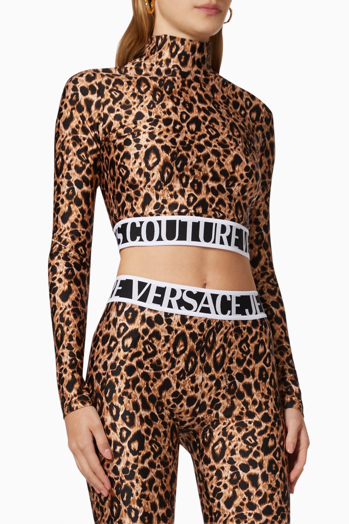 

Leopard Print Crop Top, Brown